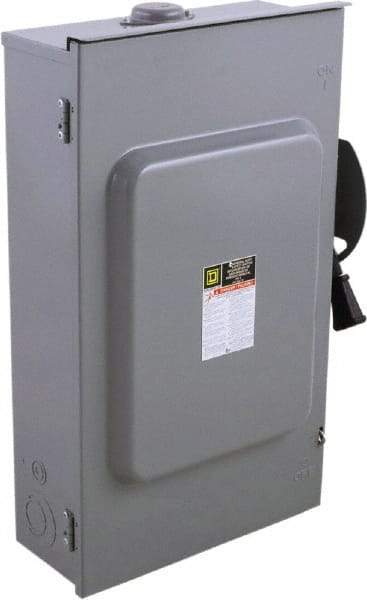 Square D - 200 Amp, 240 V, 3 Pole Nonfused Safety Switch - NEMA 3R, 15 hp at 240 VAC (Single Phase), 60 hp at 240 VAC (Triple Phase), 3PST Contact Form - Americas Industrial Supply