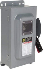 Square D - 60 Amp, 600 VAC, 600 VDC, 3 Pole Fused Safety Switch - NEMA 12 & 3R, 20 hp at 480 VDC (Single Phase), 50 hp at 600 VAC, 30 hp at 600 VDC (Triple Phase) - Americas Industrial Supply