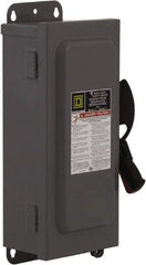 Square D - 30 Amp, 240 VAC, 250 VDC, 3 Pole Fused Safety Switch - NEMA 12, 3 hp at 240 VAC (Single Phase), 7.5 hp at 240 VAC, 5 hp hp at 250 VDC (Triple Phase), 3PST Contact Form - Americas Industrial Supply