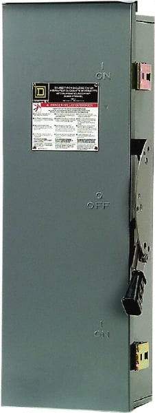 Square D - 100 Amp, 240 VAC, 250 VDC, 2 Pole Nonfused Safety Switch - NEMA 3R, 15 hp at 240 VAC, 20 hp at 250 VDC (Single Phase), DPDT Contact Form - Americas Industrial Supply