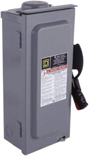 Square D - 100 Amp, 600 VAC/VDC, 3 Pole Nonfused Safety Switch - NEMA 3R, 40 hp at 600 VAC, 50 hp at 600 VDC (Single Phase), 100 hp at 600 VAC, 50 hp at 600 VDC (Triple Phase), 3PST Contact Form - Americas Industrial Supply