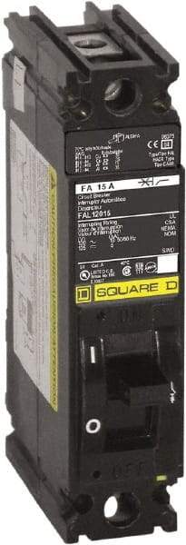 Square D - 20 Amp, 240 VAC, 1 Pole, Individually Mounted Molded Case Circuit Breaker - Thermal Magnetic Trip, 10 kA at 240 VAC Breaking Capacity, 12-4 (Aluminum), 14-4 (Copper) AWG, 4.13 Inch Deep x 6 Inch High x 1-1/2 Inch Wide - Americas Industrial Supply