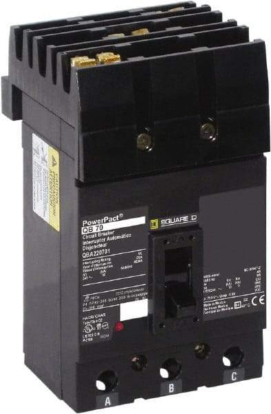 Square D - 200 Amp, 240 VAC, 2 Pole, Plug In Molded Case Circuit Breaker - Thermal Magnetic Trip, 10 kA at 240 VAC Breaking Capacity, 4 AWG - Americas Industrial Supply