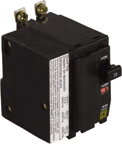 Square D - 20 Amp, 240 VAC, 2 Pole, Bolt On Miniature Circuit Breaker - 14-8 AWG - Americas Industrial Supply