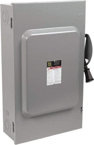 Square D - 200 Amp, 240 V, 3 Pole Nonfused Safety Switch - NEMA 1, 15 hp at 240 VAC (Single Phase), 60 hp at 240 VAC (Triple Phase), 3PST Contact Form - Americas Industrial Supply