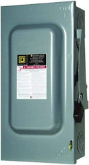 Square D - 100 Amp, 240 V, 2 Pole Fused Safety Switch - NEMA 1, 15 hp at 240 VAC (Single Phase), 30 hp at 240 VAC (Triple Phase), DPST Contact Form - Americas Industrial Supply