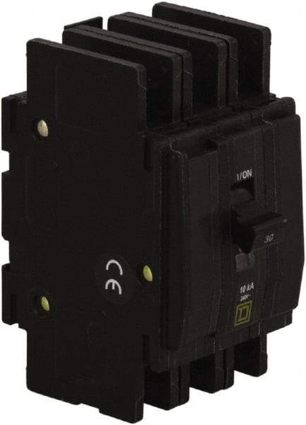 Square D - 60 Amp, 240 VAC, 3 Pole, DIN Rail Mounted, Flush Mount, Surface Mount Miniature Circuit Breaker - Thermal Magnetic Trip, 10 kA at 120/240 VAC Breaking Capacity, 14-2 (Aluminum), 14-2 (Copper) AWG, 74mm Deep x 103mm High x 19mm Wide - Americas Industrial Supply