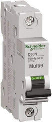 Schneider Electric - 63 Amp, 277 V, 1 Pole, DIN Rail Mount Miniature Circuit Breaker - Thermal Magnetic Trip - Americas Industrial Supply