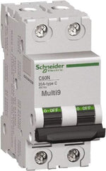 Schneider Electric - 15 Amp, 2 Pole, DIN Rail Mount Standard Circuit Breaker - Multiple Breaking Capacity Ratings, 14-4 (Copper) AWG, 3 Inch Deep x 3.19 Inch High x 1.42 Inch Wide - Americas Industrial Supply