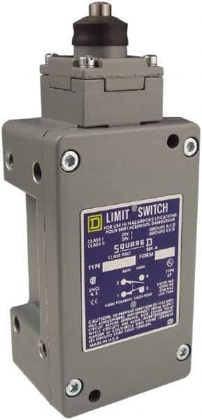 Square D - SPDT, NC/NO, 600 Volt Screw Terminal, Plunger Actuator, General Purpose Limit Switch - 1, 2, 4, 6, 12, 13, 6P NEMA Rating, IP67 IPR Rating - Americas Industrial Supply