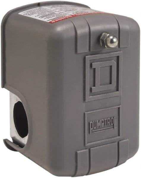 Square D - 1 and 3R NEMA Rated, 20 to 40 psi, Electromechanical Pressure and Level Switch - Adjustable Pressure, 575 VAC, L1-T1, L2-T2 Terminal, For Use with Square D Pumptrol - Americas Industrial Supply