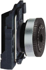 Schneider Electric - 22mm, White Markings, Selector Switch Head and Mounting Base - For Use with 6.35 mm Shaft Potentiometer - Americas Industrial Supply