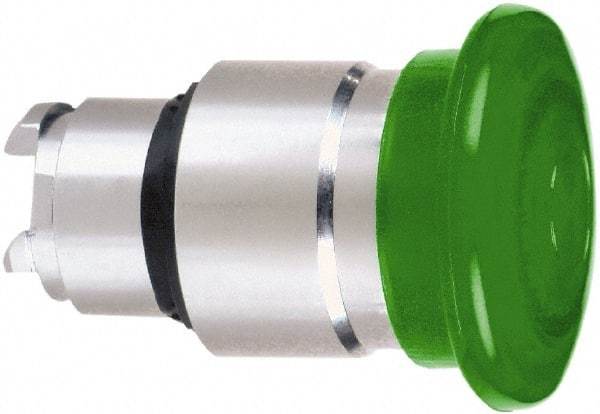 Schneider Electric - 22mm Mount Hole, Extended Mushroom Head, Pushbutton Switch Only - Round, Green Pushbutton, Nonilluminated, Momentary (MO) - Americas Industrial Supply