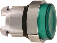 Schneider Electric - 22mm Mount Hole, Extended Straight, Pushbutton Switch Only - Round, Green Pushbutton, Illuminated, Maintained (MA) - Americas Industrial Supply