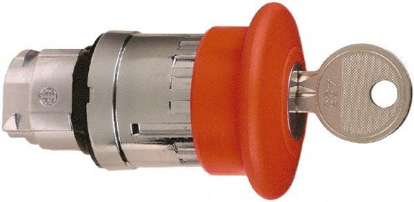 Schneider Electric - 22mm Mount Hole, Extended Mushroom Head, Pushbutton Switch Only - Round, Red Pushbutton, Maintained (MA), Momentary (MO) - Americas Industrial Supply