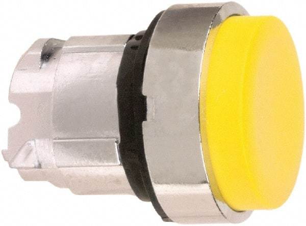 Schneider Electric - 22mm Mount Hole, Extended Straight, Pushbutton Switch Only - Round, Yellow Pushbutton, Nonilluminated, Momentary (MO) - Americas Industrial Supply