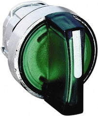 Schneider Electric - 22mm Mount Hole, 3 Position, Handle Operated, Selector Switch - Green, Momentary (MO), Illuminated, Shock, Vibration and Water Resistant - Americas Industrial Supply