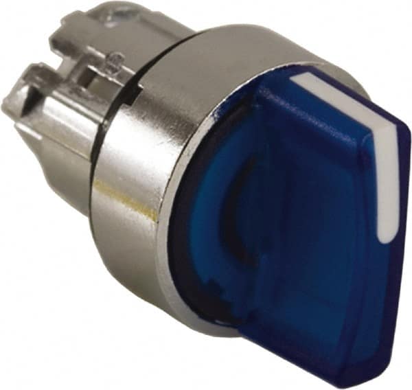 Schneider Electric - 22mm Mount Hole, 2 Position, Handle Operated, Selector Switch - Blue, Maintained (MA), Illuminated, Shock, Vibration and Water Resistant - Americas Industrial Supply