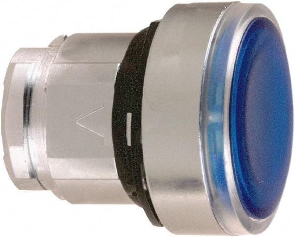 Schneider Electric - 22mm Mount Hole, Flush, Pushbutton Switch Only - Round, Blue Pushbutton, Illuminated, Maintained (MA) - Americas Industrial Supply