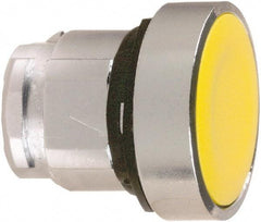 Schneider Electric - 22mm Mount Hole, Flush, Pushbutton Switch Only - Round, Yellow Pushbutton, Maintained (MA) - Americas Industrial Supply