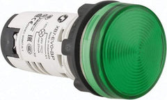 Schneider Electric - 24 V Green Lens LED Pilot Light - Round Lens, Screw Clamp Connector, 29mm Wide - Americas Industrial Supply