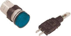 Schneider Electric - 48-120 VAC/VDC Green Lens LED Pilot Light - Round Lens, Quick Connect Connector, 18mm Wide, Vibration Resistant - Americas Industrial Supply