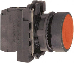 Schneider Electric - 22mm Mount Hole, Flush, Pushbutton Switch with Contact Block - Round, Red Pushbutton, Momentary (MO) - Americas Industrial Supply