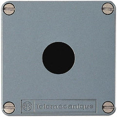 Schneider Electric - 1 Hole, 22mm Hole Diameter, Zinc Alloy Pushbutton Switch Enclosure - 80mm High x 80mm Wide x 49mm Deep - Americas Industrial Supply