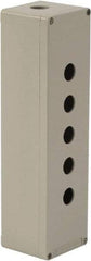 Schneider Electric - 5 Hole, 1.58 Inch Hole Diameter, Aluminum Pushbutton Switch Enclosure - 12.2 Inch High x 3.35 Inch Wide x 3.03 Inch Deep, 4, 13 NEMA Rated - Americas Industrial Supply