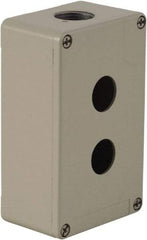 Schneider Electric - 2 Hole, 1.58 Inch Hole Diameter, Zinc Alloy Pushbutton Switch Enclosure - 5.12 Inch High x 3.15 Inch Wide x 2.03 Inch Deep, 4, 13 NEMA Rated - Americas Industrial Supply