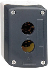 Schneider Electric - 2 Hole, 22mm Hole Diameter, Polycarbonate Pushbutton Switch Enclosure - 13, 4X NEMA Rated - Americas Industrial Supply