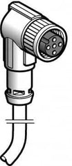 Telemecanique Sensors - 4 Amp, M12 5 Pin Elbowed Female Cordset Sensor and Receptacle - 30 VAC, 36 VDC, 5m Cable Length, IP67 Ingress Rating - Americas Industrial Supply
