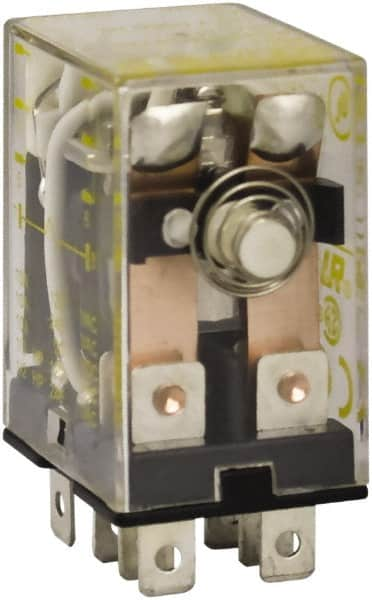 Square D - 1/2 hp at 240 Volt & 1/3 hp at 120 Volt, Electromechanical Plug-in General Purpose Relay - 10 Amp at 240 VAC, DPDT, 120 VAC at 50/60 Hz - Americas Industrial Supply