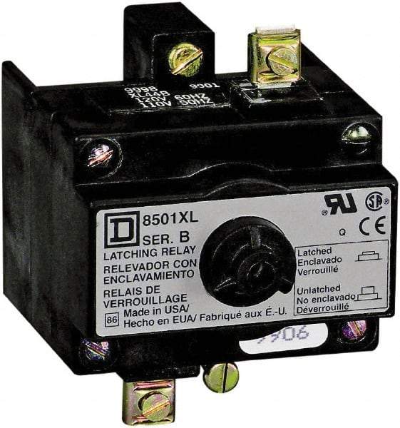 Square D - 110 VAC at 50 Hz, 120 VAC at 60 Hz, Relay Latch Attachment - 8 Inch Long x 5 Inch Wide x 4 Inch High, For Use with Square D - Americas Industrial Supply