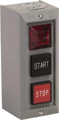 Schneider Electric - 3 Operator, Projecting Pushbutton Control Station - Start, Stop (Legend), Momentary Switch, NO/NC Contact, NEMA 1 - Americas Industrial Supply