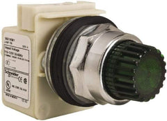 Schneider Electric - 30mm Mount Hole, Extended Straight, Pushbutton Switch Only - Round, Green Pushbutton, Momentary (MO), Weatherproof, Dust and Oil Resistant - Americas Industrial Supply
