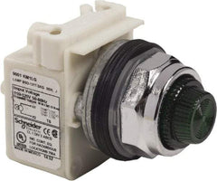 Schneider Electric - 120 VAC Green Lens LED Pilot Light - Round Lens, Screw Clamp Connector - Americas Industrial Supply
