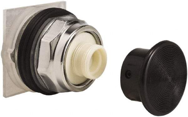 Schneider Electric - 30mm Mount Hole, Extended Straight, Pushbutton Switch Only - Black Pushbutton, Momentary (MO) - Americas Industrial Supply