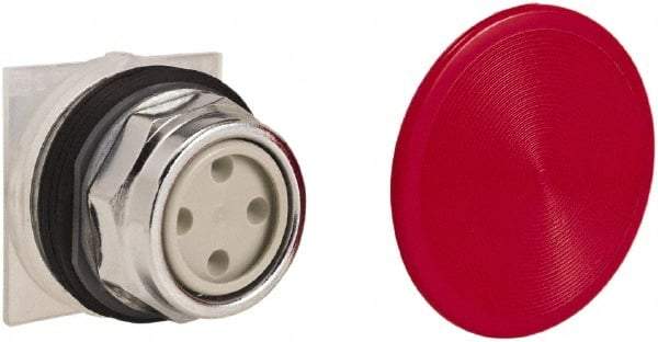 Schneider Electric - 30mm Mount Hole, Extended Straight, Pushbutton Switch Only - Round, Red Pushbutton, Momentary (MO), Weatherproof, Dust and Oil Resistant - Americas Industrial Supply