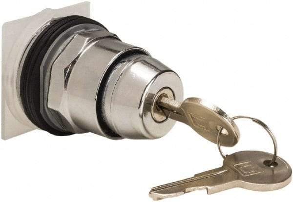 Schneider Electric - 30mm Mount Hole, 2 Position, Knob and Pushbutton Operated, Selector Switch Only - Black, Momentary (MO), without Contact Blocks, Weatherproof and Dust and Oil Resistant - Americas Industrial Supply