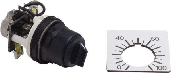 Square D - 1,000 Ohm, 30mm, 300 VAC Potentiometer - 2 Watts, Nonilluminated, Knob Operated, NEMA 4, 13 - Americas Industrial Supply