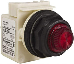 Schneider Electric - 24 V, 28 V Red Lens Indicating Light - Round Lens, Screw Clamp Connector, Corrosion Resistant, Dust Resistant, Oil Resistant - Americas Industrial Supply