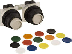 Schneider Electric - 30mm Mount Hole, Extended Straight, Pushbutton Switch Only - Multicolored Pushbutton, Maintained (MA) - Americas Industrial Supply