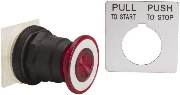 Schneider Electric - 30mm Mount Hole, Extended Straight, Pushbutton Switch Only - Red Pushbutton, Maintained (MA), Momentary (MO) - Americas Industrial Supply