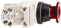 Schneider Electric - 30mm Mount Hole, Extended Mushroom Head, Pushbutton Switch Only - Round, Red Pushbutton, Illuminated, Maintained (MA) - Americas Industrial Supply