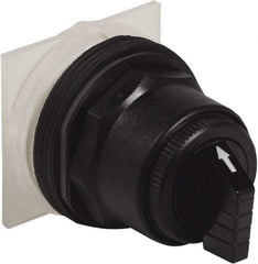 Schneider Electric - 30mm Mount Hole, 3 Position, Knob and Pushbutton Operated, Selector Switch Only - Black, Momentary (MO), without Contact Blocks, Anticorrosive, Weatherproof, Dust and Oil Resistant - Americas Industrial Supply