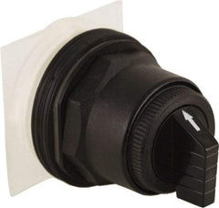 Schneider Electric - 30mm Mount Hole, 3 Position, Knob and Pushbutton Operated, Selector Switch Only - Black, Momentary (MO), without Contact Blocks, Anticorrosive, Weatherproof, Dust and Oil Resistant - Americas Industrial Supply