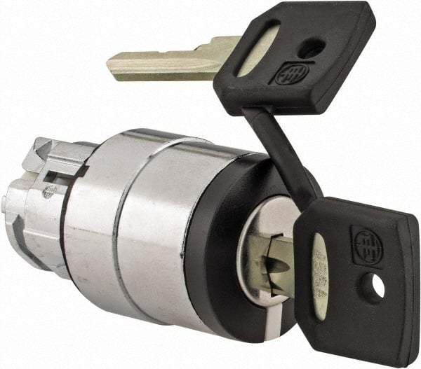 Schneider Electric - 22mm Mount Hole, 2 Position, Key Operated, Selector Switch - Black, Maintained (MA), Nonilluminated, Shock, Vibration and Water Resistant - Americas Industrial Supply