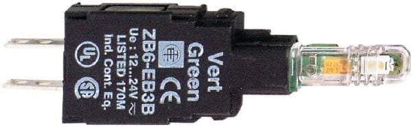 Schneider Electric - 12-24 VAC Blue Lens LED Indicating Light - Quick Connect Connector, Shock Resistant, Vibration Resistant - Americas Industrial Supply