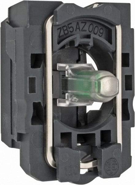 Schneider Electric - 12 V Green Lens LED Indicating Light - Screw Clamp Connector, Vibration Resistant - Americas Industrial Supply